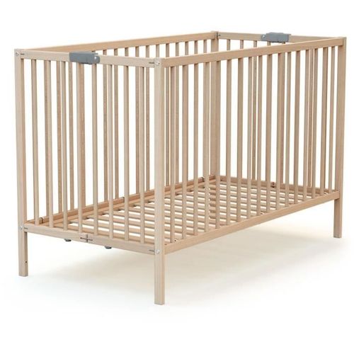 Lit Bébé Pliant - 60 X 120 Cm - Flex - Hetre Brut