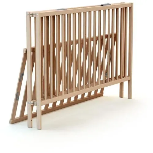 Lit Bébé Pliant - 60 X 120 Cm - Flex - Hetre Brut