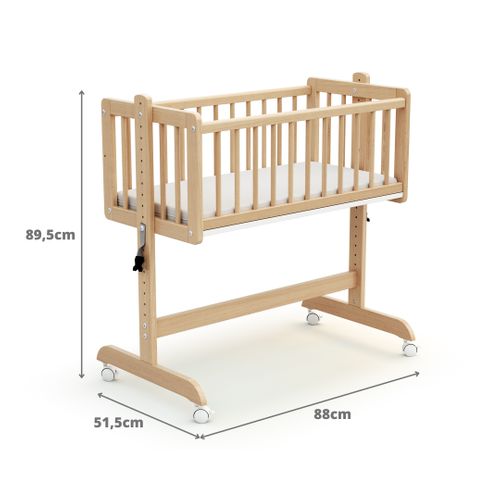 Berceau Cododo Évolutif En Bois Essentiel Hêtre Verni 40 X 80 Cm