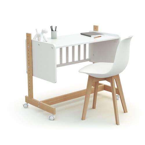 Berceau Cododo évolutif En Bois Nato Blanc Et Hêtre Verni 40 X 80 Cm