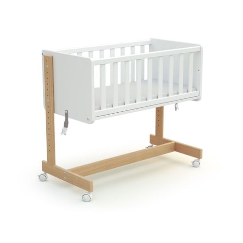 Berceau Cododo évolutif En Bois Nato Blanc Et Hêtre Verni 40 X 80 Cm