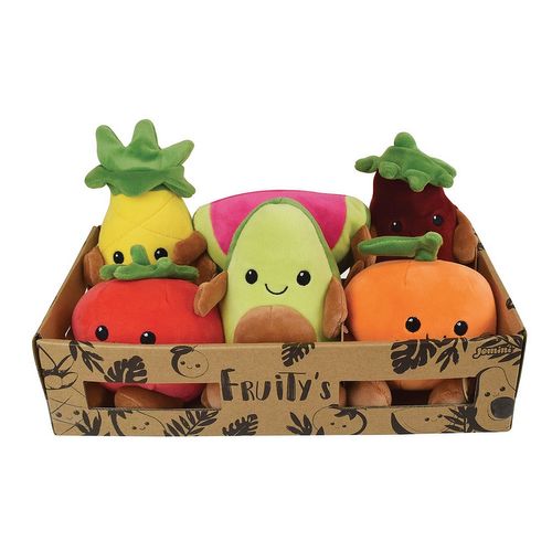Fruity's Cagette De 6 Peluches Fruits Et Légumes