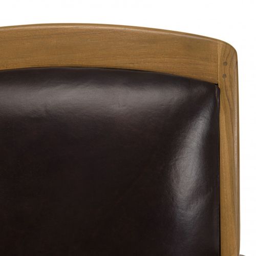 Eris - Fauteuil Teck Et Cuir Marron