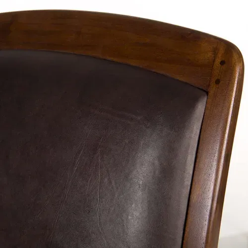 Eris - Fauteuil Teck Et Cuir Marron