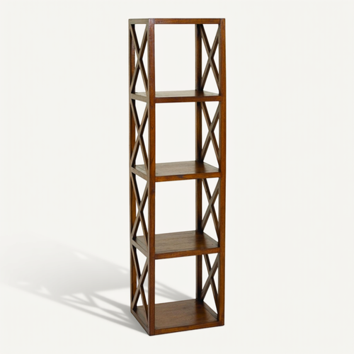 Lauren - étagère Marron 4 Cases 40 Cm Croisillons Bois Mindi