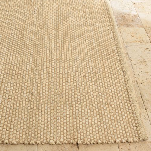 Quentin - Tapis Rectangulaire 200x290cm En Jute Et Coton Beige