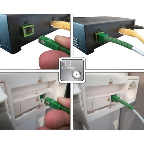 Câble Fibre Optique Sc/apc 15 M - Connecteurs Mâles, Embouts Verts