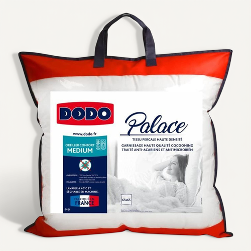 Oreiller Carré 65 X 65 Cm - Percale Coton, Anti-acariens, Confort Medium