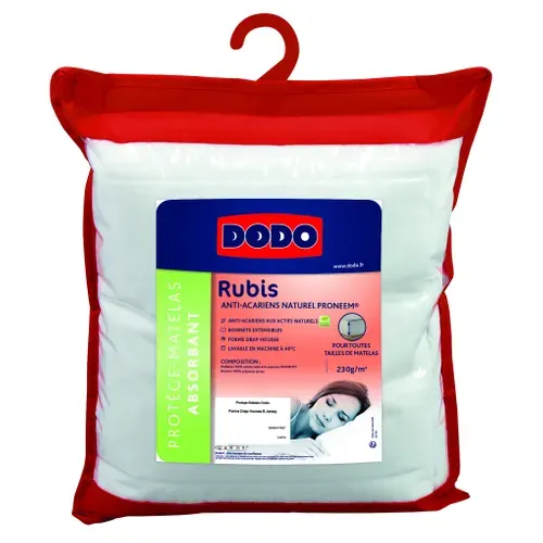 Protège matelas 140x190 cm DODO RUBIS vue 3/4