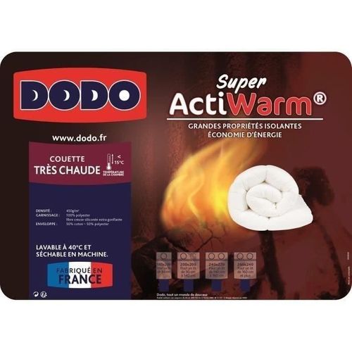 Couette Tres Chaude Super Actiwarm - 450 G / M² - 220 X 240 Cm - Blanc