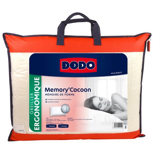 Oreiller ergonomique 40x60 cm DODO MEMORY COCOON