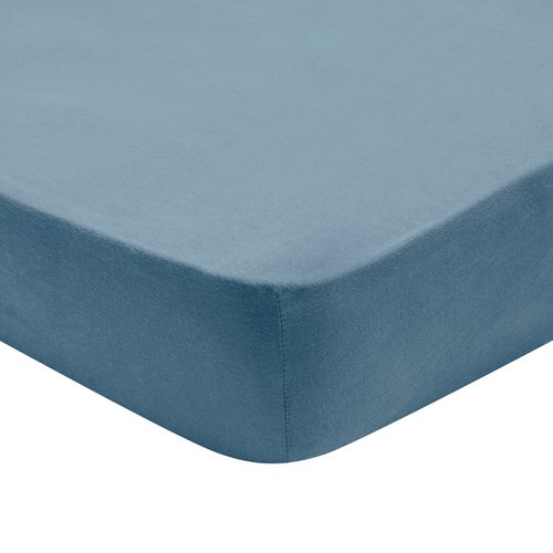 Drap Housse Confort Jersey Coloris Denim 90 X 190 Cm Bleu