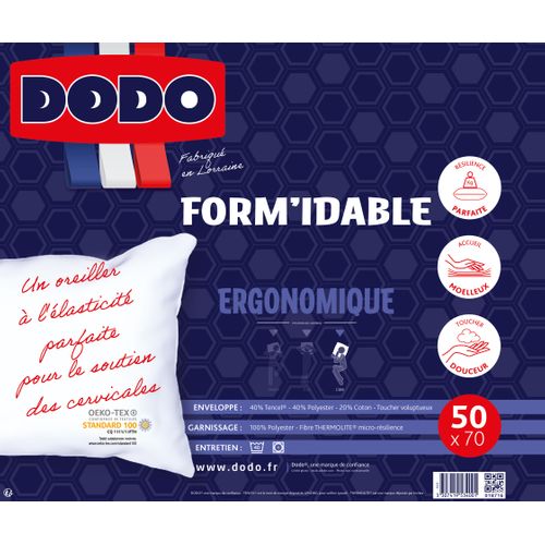 Oreiller ergonomique 50x70 cm DODO FORM'IDABLE