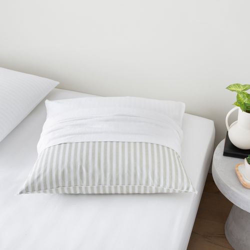 Lot De 2 Protège Oreillers Imperméable Et Respirant 65 X 65 Cm Blanc