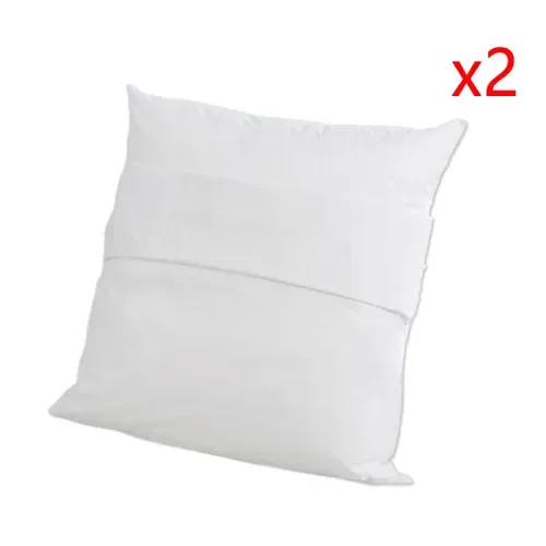 Lot De 2 Protège Oreillers Imperméable Et Respirant 65 X 65 Cm Blanc