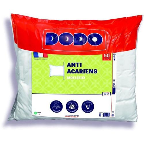 Oreiller Anti-acariens 50x70 Cm - 100% Polyester - Confort Moelleux