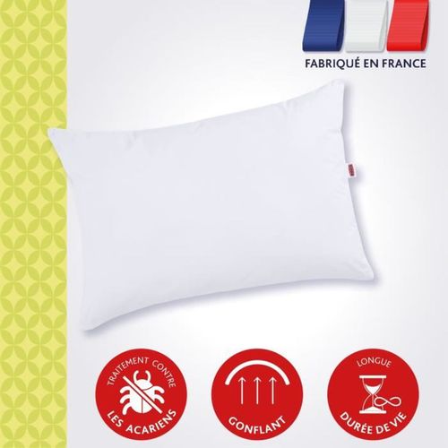 Oreiller Anti-acariens 50x70 Cm - 100% Polyester - Confort Moelleux