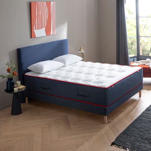 Matelas Ressort Le Véritable Ferme 180 X 200 Cm Blanc, Bleu Foncé
