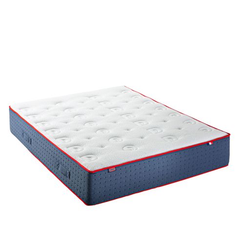 Matelas Ressort Le Véritable Ferme 180 X 200 Cm Blanc, Bleu Foncé
