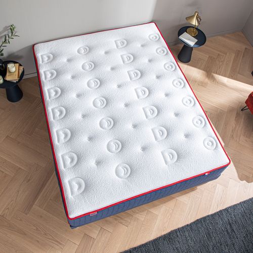 Matelas Ressort Le Véritable Ferme 180 X 200 Cm Blanc, Bleu Foncé