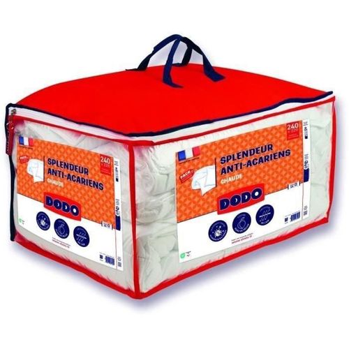 Pack Couette Chaude 220x240 Cm + 2 Oreillers 60x60 Cm - Anti-acariens, Blanc