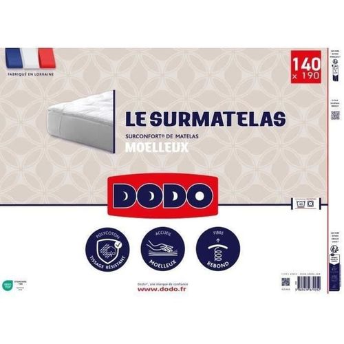 Surmatelas 140x190 Cm, Ép. 7 Cm - Garnissage Microfibres 500 G/m²