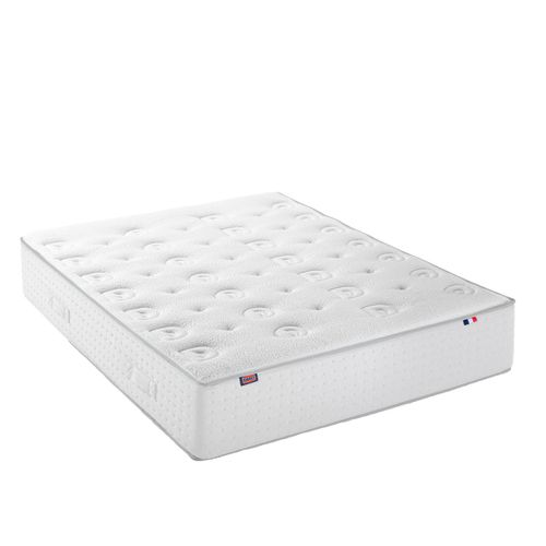 Ensemble - Matelas Mi-ferme + Sommier Blanc X Beige Le Veritable 140 X 190 Cm Blanc, Beige