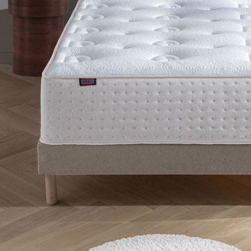 Ensemble - Matelas Mi-ferme + Sommier Blanc X Beige Le Veritable 140 X 190 Cm Blanc, Beige