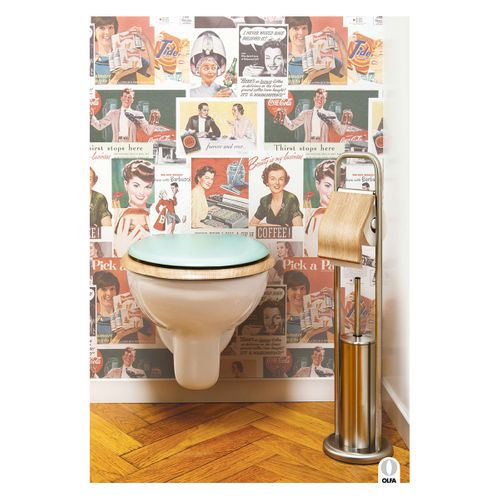 Abattant Traditionnel Olfa "rétro Pastel" - 47x38 Cm - Vert