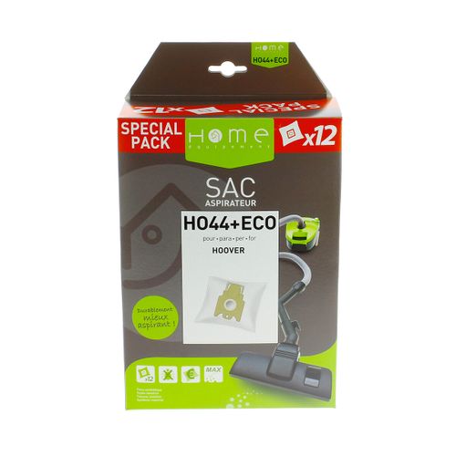 Sac aspirateur HOME EQUIPEMENT HEHO44+ECO x 12 vue de face