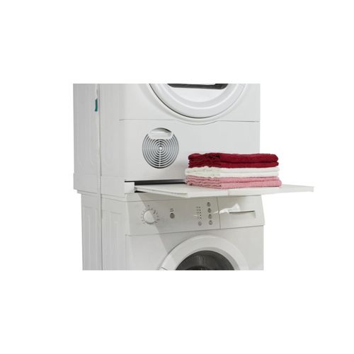 Kit Superposition Avec étagère - Noir 00694b Pour Lave Linge