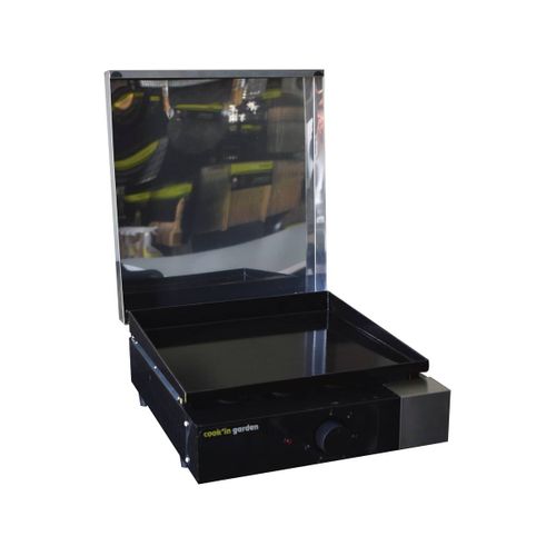 Plancha Électrique Avec Capot "finesta 43" - 2500 W - 44 X 56 X 19.5 Cm - Fonte Émaillée