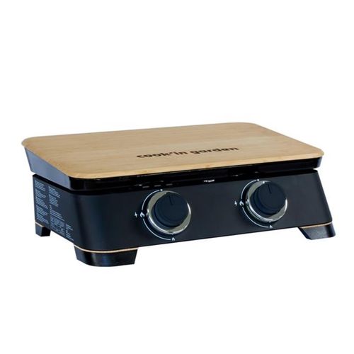 Plancha Gaz 4 Kw Dune 60, Plaque Fonte Émaillée, 2 Brûleurs