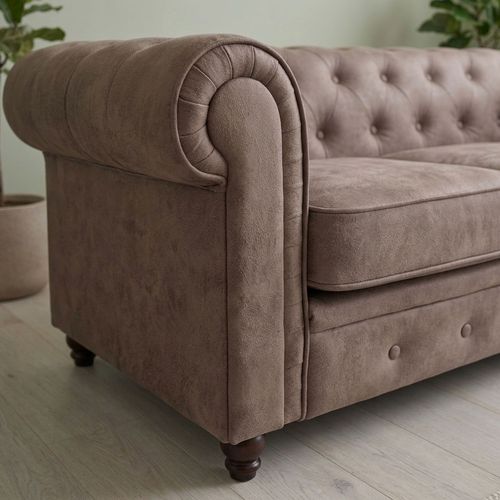 Grand Canapé 3 Places Chesterfield Vintage