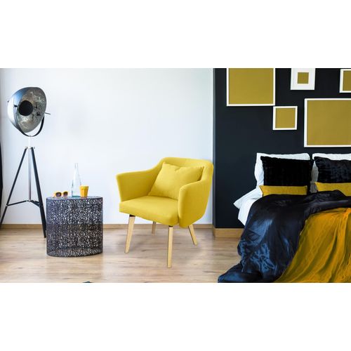 Chaise / Fauteuil Scandinave Dantes Tissu Jaune