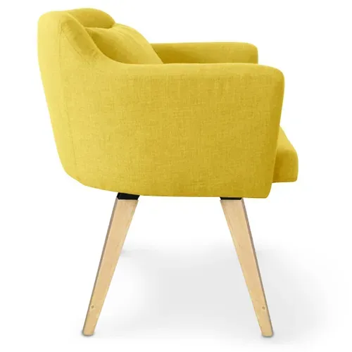 Chaise / Fauteuil Scandinave Dantes Tissu Jaune