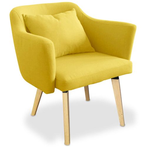 Chaise / Fauteuil Scandinave Dantes Tissu Jaune