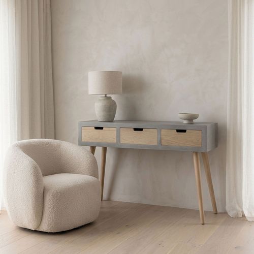 Console Scandinave 3 Tiroirs Tatum Gris