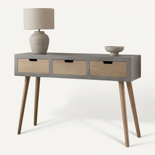 Console Scandinave 3 Tiroirs Tatum Gris