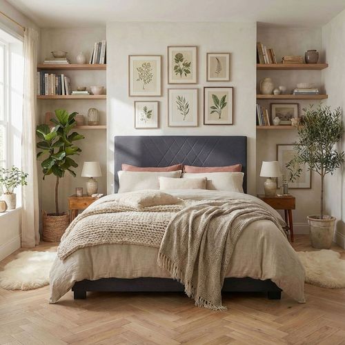 Tête De Lit Diam 180cm Tissu Gris Foncé