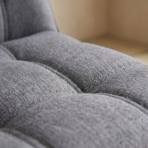 Fauteuil Scandinave Zentao Tissu Gris Clair