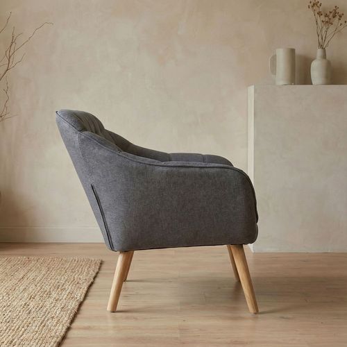 Canapé 3 Places Scandinave Zentao Tissu Gris Clair