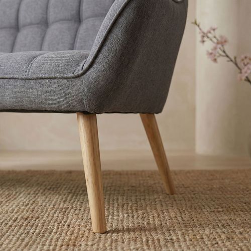 Canapé 3 Places Scandinave Zentao Tissu Gris Clair