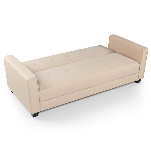 Canapé Convertible 3 Places Clayton Tissu Beige
