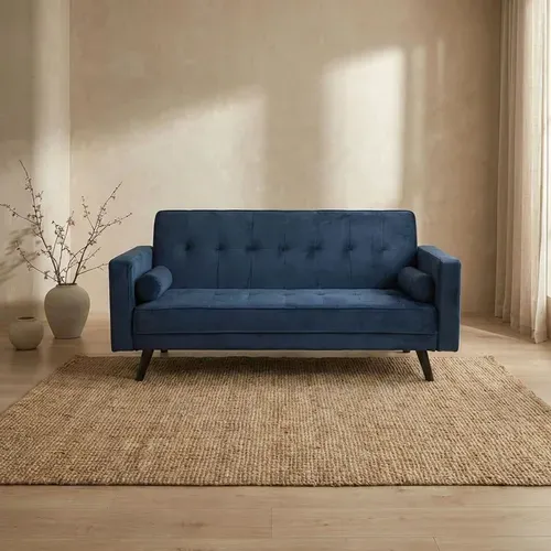 Canapé Convertible Clic-clac Scandinave Slow Velours Bleu