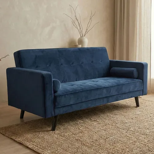 Canapé Convertible Clic-clac Scandinave Slow Velours Bleu