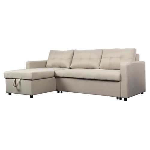 Canapé D'angle Convertible Toledo Tissu Beige