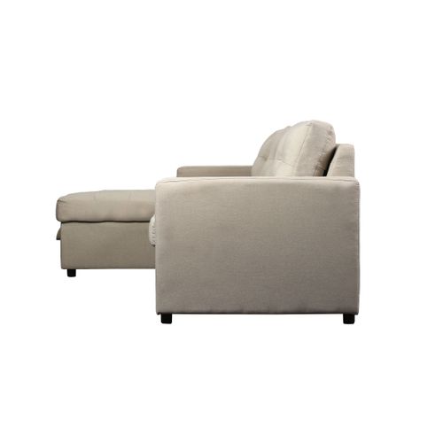 Canapé D'angle Convertible Toledo Tissu Beige