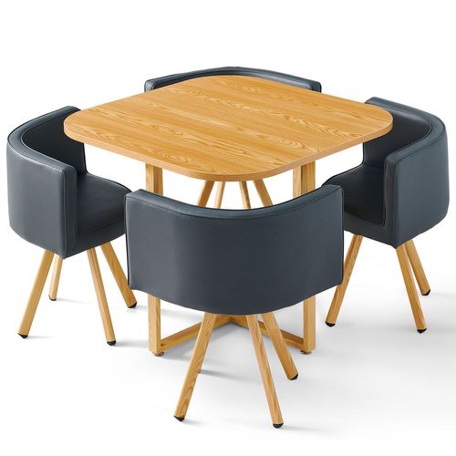 Table Et Chaises Scandinaves Oslo Gris Et Chêne