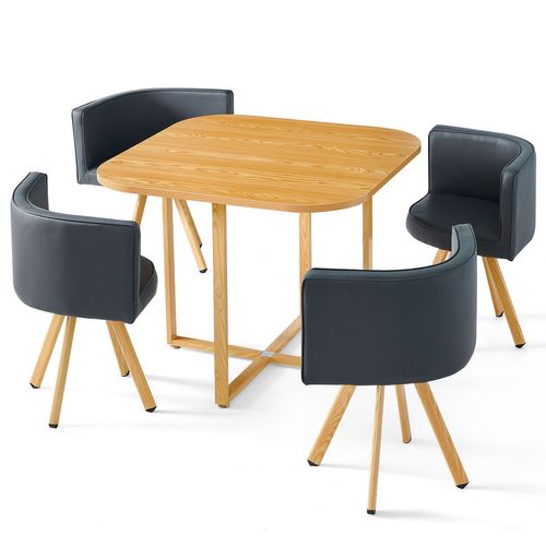 Table Et Chaises Scandinaves Oslo Gris Et Chêne
